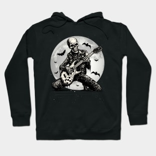 Skeleton Playing Guitar Punk Rock Music Halloween Mens Kids Hoodie